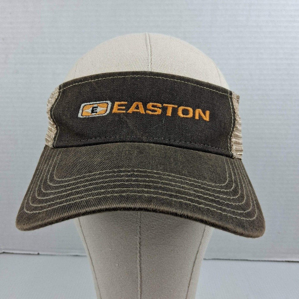 Easton Legacy Athletic Trucker Visor Brown Tan Mesh Snapback Hat Sports